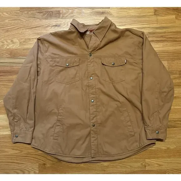 Craftsman Canvas Fleece Lined Chore Work Coat Zip Snap 5 Pockets Men's XXL 2XL - Picture 1 of 13